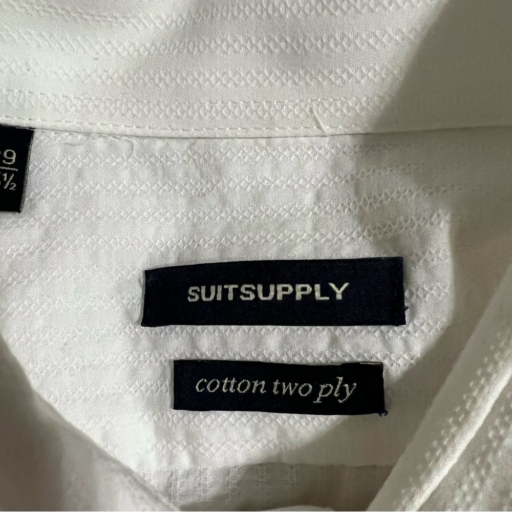 NEW Suitsupply white shirt 39 15.5 Slim fit Leggiuno cotton